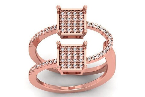 solitario mujer Boda compromiso anillo joyería joya banda diamante aureola anillos abultar colección imprimible 3d print model - Mito3D