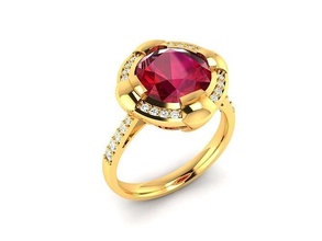 solitario mujer Boda anillo joyería joya banda oro diamante Moda anillos abultar colección compromiso 3d print model - Mito3D