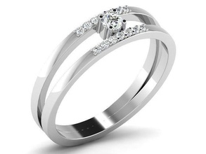 solitário mulheres Casamento anel 3dm stl fbx obj render Riviera jóia eternidade multi diamante italiano feito Itália joalheria argolas prata 3d print model - Mito3D