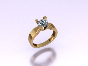 solitairet 401 el diamante gem joya la joyería anillo los anillos de oro plata compromiso boda moda blanco brillante engagem diamant soliraire 3d print model - Mito3D