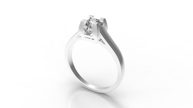 solitare diamante art deco anillo de tamaño el platino compromiso la joyería imprimible plata brillante gem oro los anillos 3d print model - Mito3D