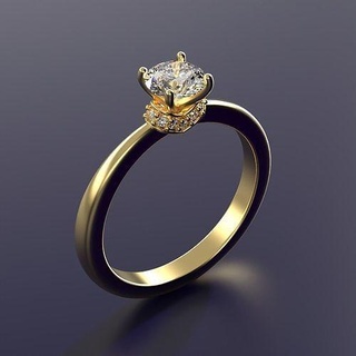 solitario Fidanzamento squillare 001 anelli gemma nozze gioiello gioielleria stampabile diamante moda oro argento brillante lusso platino 3d print model - Mito3D
