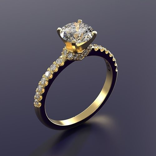 solitare engagement ring 004 jewelry rings gold diamond wedding printable silver jewel fashion jewelery beauty luxury jewellery 3D print model - Mito3D