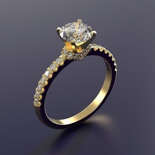 solitário noivado anel 004 joalheria argolas ouro diamante Casamento imprimível prata jóia moda jóias beleza luxo 3d print model - Mito3D