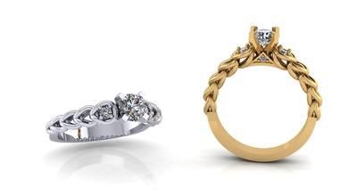 solitare ring jewelry platinum gold gem engagement silver diamond jewel fashion beauty sapphire diamant solitair engagem prong wedding rings 3d print model - Mito3D