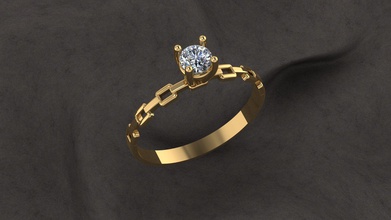 Solitär Ring Schmuck Gold Silber Diamant Juwel Hochzeit Engagement engagem Platin Mode Schönheit Ohrring 3d print model - Mito3D