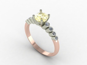 solitare style ring wedding jewelry platinum luxury shining precious elegant silver printable gold gem diamond fashion finger romance rings 3d print model - Mito3D