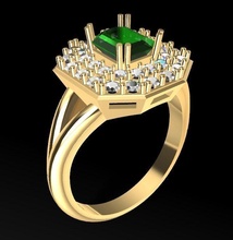 solitär esmerald hochzeit ring diamanten diamont juwel schmuck engagement diamant brillant druckbar gold mode schönheit ringe silber 3d print model - Mito3D
