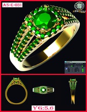 solitario engaste as -e -031 jewerly ring emerald andressendero sendero jewelry rings e 031 3d print model - Mito3D