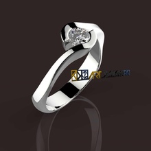 solitario diamante solitario squillare lusso artdesignpn gemma oro oro gioielli montature gioielleria 3dprint anelli 3d print model - Mito3D