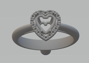 solitario coeur grandioso cg58 picar joyería joya plata oro diamante Moda enganchar Boda compromiso anillo imprimible anillos 3d print model - Mito3D