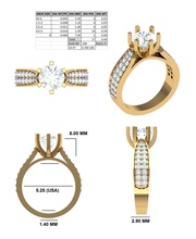 einsam Diamant Ring Gold Schmuck Weiß Hochzeit Mode Ringe 3d print model - Mito3D