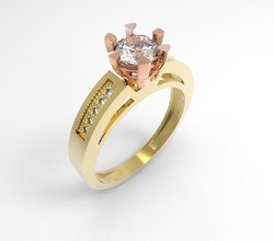 solitary ring solitari anillo dosoros jewelry rings gold diamond silver beautiful fashion printable white 3d print model - Mito3D