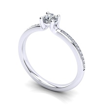 einsam Ring Engagement Juwel Diamant multi Steine Mode Gold Weiß hergestellt Italien Schmuck Ringe brillant 3d print model - Mito3D