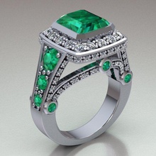 anel solitário ref-21 jóias nupcial de diamante esmeralda presente ouro personalizado prata mulheres o engajamento platina casamento branco womenbandring safira anéis 3d print model - Mito3D