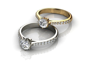 soliter02 bijoux de l'anneau le diamant mariage or d'argent la mode défi les anneaux 3d print model - Mito3D