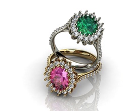 soliter 05 jewelry ring diamond gem wedding gemstone emerald sapphire ruby topaz garnet amethyst fashion challenge rings 3d print model - Mito3D