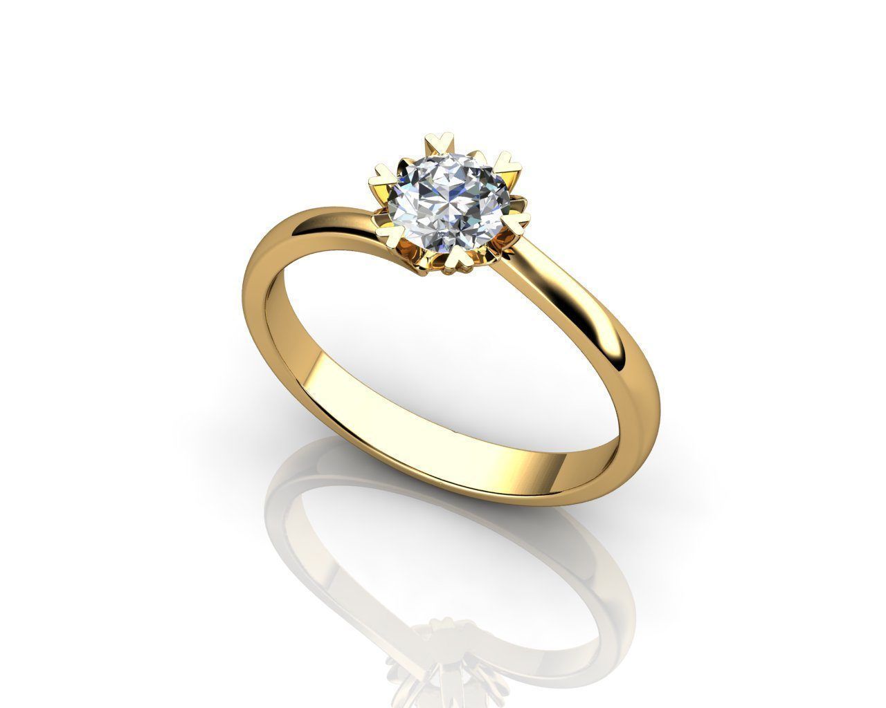 soliter 3 jewelry ring diamond wedding gold platinum engagement rings 3D print model - Mito3D