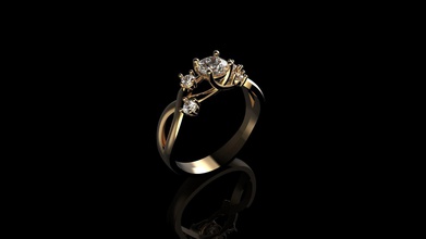 el solitario la joyería de oro plata sterling boda compromiso anillo diamante platino moda los anillos 3d print model - Mito3D