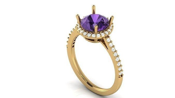 solitário ring006 anel joalheria ouro prata imprimível diamante jóias noivado moda branco brilhante beleza safira argolas 3d print model - Mito3D