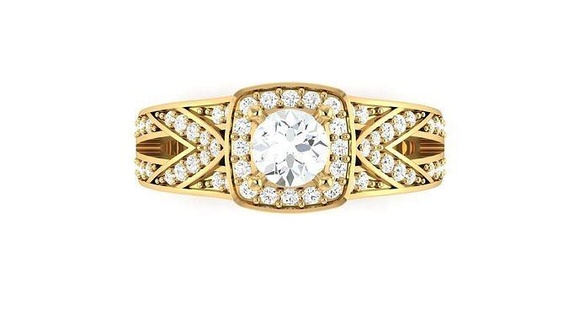 solitario ring008 anillo joyería joya oro imprimible diamante Boda compromiso platino prototipos brillante libra esterlina Moda belleza plata anillos 3d print model - Mito3D