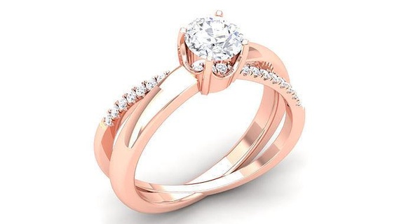Solitär ring11 Ring Schmuck Gold Silber druckbar Diamant Hochzeit Engagement Mode brillant Schönheit Platin Ringe 3d print model - Mito3D