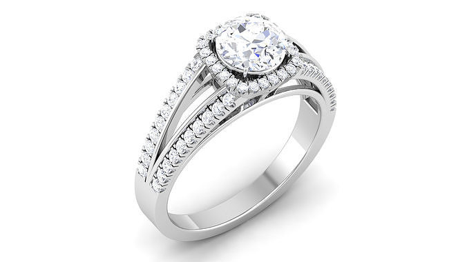 Solitär ring15 Ring Sterling druckbar Mode Silber Schmuck Engagement Platin Diamant Schönheit brillant Hochzeit Weiß Saphir Ringe 3D print model - Mito3D