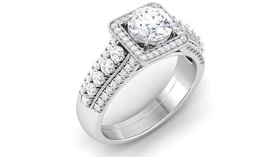 solitário ring9 anel joalheria ouro prata imprimível jóias noivado moda platina Casamento jóia diamante esterlina brilhante beleza argolas 3d print model - Mito3D