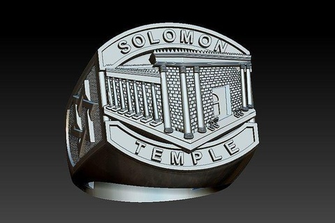 Süleyman tapınak şakak mabet yüzük Salomon sembol anel yazdırılabilir takı yüzükler templo davi David star 3d print model - Mito3D