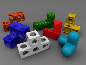 soma cube puzzle game brain training mind bending unique design challenge 3d printing technology games toys builder 3d print model - Mito3D