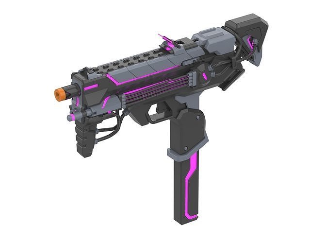 sombra Blaster erweitert Overwatch kommerziell stl druckbar Spielzeug Kunst DIY Gewehr Kanone Cosplay Video Spiel Maschine Haut Pistole smg Spiele Spielzeuge 3D print model - Mito3D