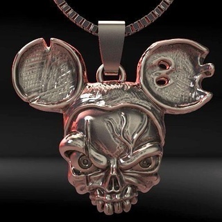 chose crâne modèle d'impression bijoux argent pendentif art pendentifs 3d print model - Mito3D