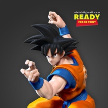 figlio Goku pronto combattimento anime manga sfera drago cartone animato db gt 3dprint statua figura scultura 3dprinting arte sculture 3d print model - Mito3D