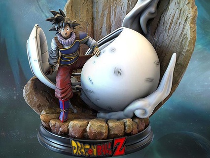 figlio Goku arrivo vegeta bejita super saiyan Drago palla roshi bauli gohan cellula anime comico fantasia carattere pod capsula arte sculture 3d print model - Mito3D