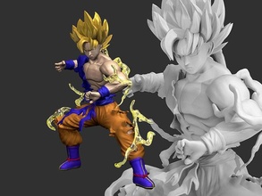 Sohn Goku Drachen Ball 3d druckbar Anime Manga Charakter männlich Skulptur Statue Figuren Kämpfer Aktion Spiel Super Saiyajin sla Kunst 3d print model - Mito3D