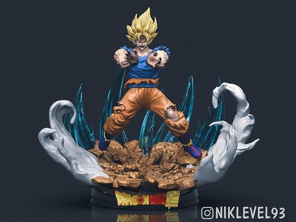 filho Goku super saiyan Dragão bola 3d imprimível anime manga esfera dragão personagem masculino homem humano ssj2 vegeta vegito ssj3 ultra instinto gogeta arte esculturas 3d print model - Mito3D