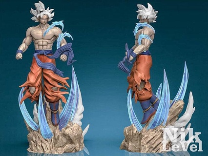 figlio Goku ultra istinto Drago palla 3d stampabile anime manga sfera drago carattere maschio uomo umano chibi super saiyan fantasia arte sculture 3d print model - Mito3D