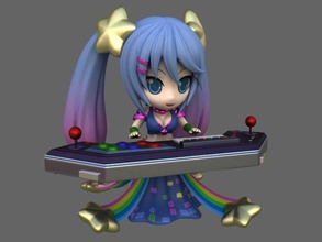 sona 3d impressão modelo anime personagem segurando teclado jogos jy função brinquedo ri brinquedos 3d print model - Mito3D