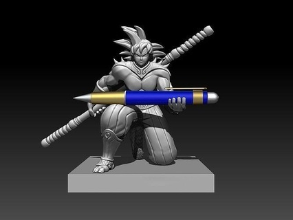 songoku wukong Goku Guau kakarotto esfera dragón bolígrafo caja mono Arte esculturas 3d print model - Mito3D