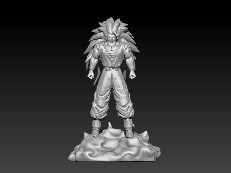 Goku ss3 continuar pelota estatua juego anime Arte esculturas 3D print model - Mito3D