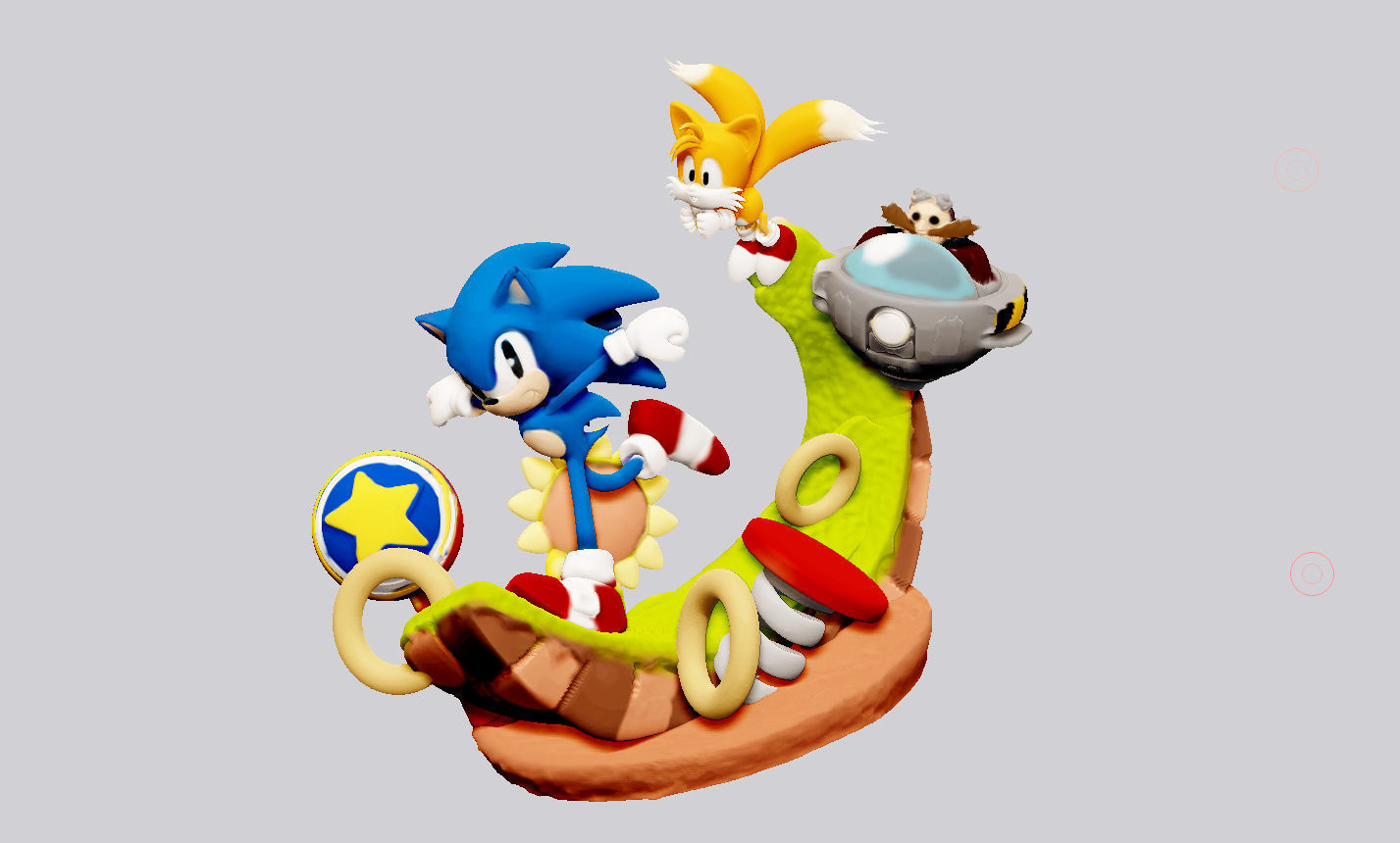 sonic hedgehog tails statue 3d print game sega figurine games toys 3D print model - Mito3D
