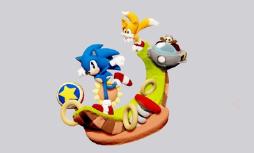 sonico riccio code statua 3d stampa gioco sega figurina giochi giocattoli 3d print model - Mito3D