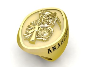 sons anarchy ring 3044 jewelry fashion accessories gold diamond man men woman women unisex design fengshui rings 3d print model - Mito3D