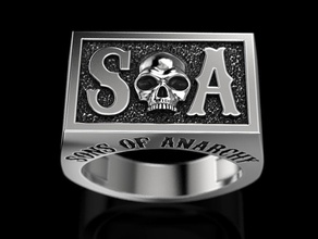 sons of anarchy man jewelry print 3dprinted jewellery printable rings design ring jewel golden printabl printing gold prototyping silver biker 3d print model - Mito3D