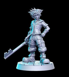 sora kingdom hearts 32mm pre-supported final fantasy 3d print miniature miniatures figurines dnd dungeon dragons heroquest futuristic sculpture printable cloud remake character games toys board 3d print model - Mito3D