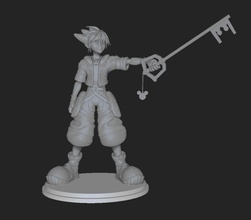 sora Reino corazones 3d impresión estatua personaje juego Arte esculturas 3d print model - Mito3D