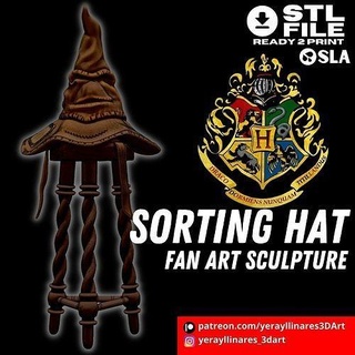 sorting hat - harry potter universe 3d model hogwarts wizard witch magic enchantment printing diy collectibles fantasy nerd culture cosplay handcrafted art sculptures 3d print model - Mito3D