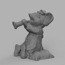 souris trompete animal instrumento musica rato natureza criatura hamster desenho animado estátua casa decoração 3d print model - Mito3D