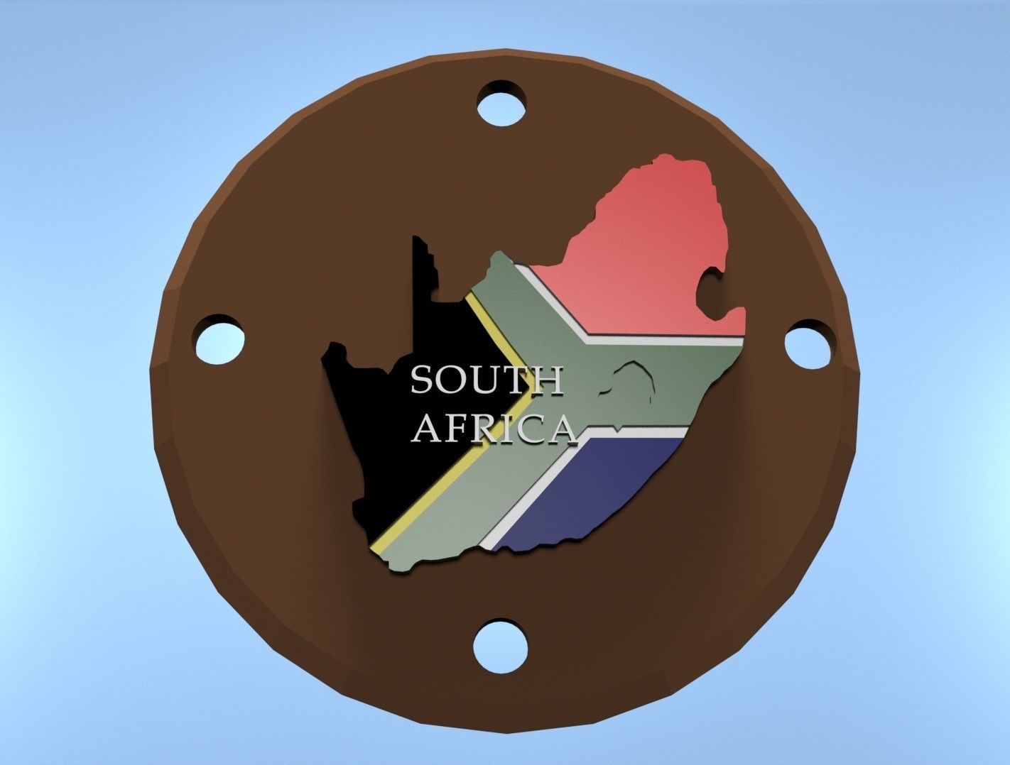 south africa map flag geography bostwana namibia lesotho mozambique art 3D print model - Mito3D