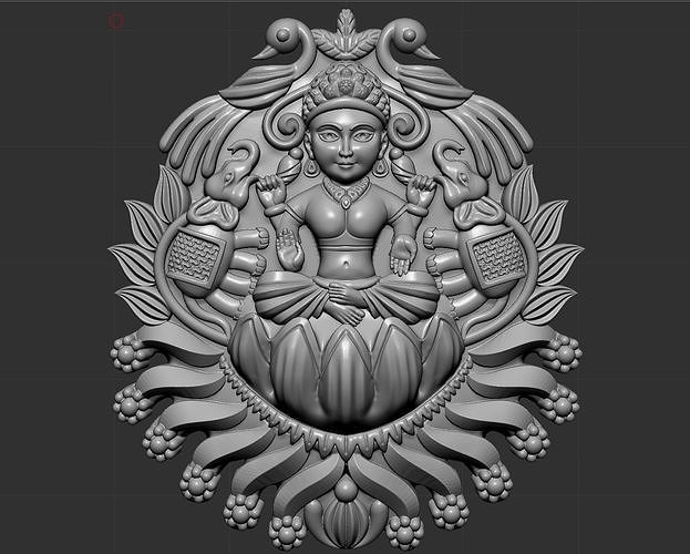 Sud indiano pendente balaji Dio indù vishnu laxmi ji dea Casa gioielleria arte ciondoli tirupati stampabile oro sculture 3D print model - Mito3D